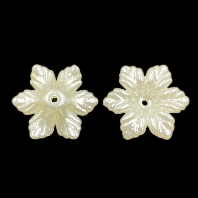 For Jewelry Makings Finding Charms Loose Beads Pendant DIY Crafts 5-50Pcs Beige Flower Necklace Bracelet  Accessories
