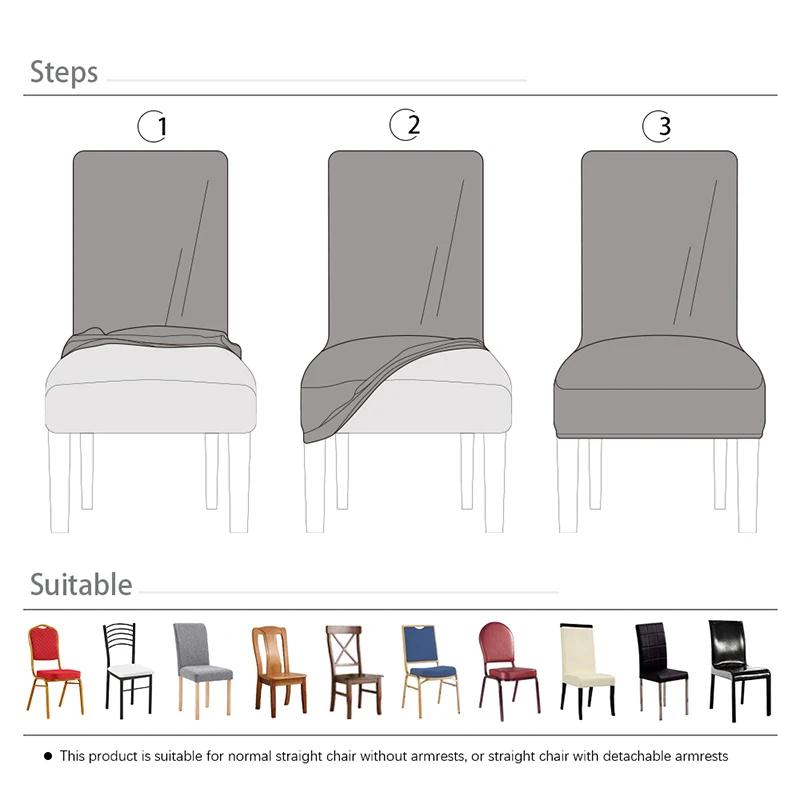 Jacquard Fabric Chair Cover for Dining Room Wedding Hotel Banquet Home Removable Washable Seat Case Stretch Spandex Chair Covers