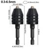 2pcs Keyless Chuck Conversion Adapter Drill Bit Quick Change Driver 0.3-6.5mm Power Tool Parts Accessories