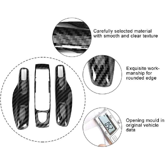 for Porsche Key Fob Cover Remote Key Cover 3pcs/Set Carbon Fiber Style Car Trim Cover Fit for Porsche Panamera Cayman//Boxster