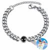 Custom 100 Languages 'I Love You' Projection Bracelet - Stainless Steel Cuban Chain Bangle for Men & Women