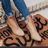 Large Size Martin Boots Autumn and Winter New Thick Heel Thin Solid Color Leather Shoes Women's Boots