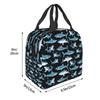 Sharks Pattern Print Insulated Lunch Bag The Nightmare Before Christmas Portable Thermal Cooler Lunch Box Container Tote Bags