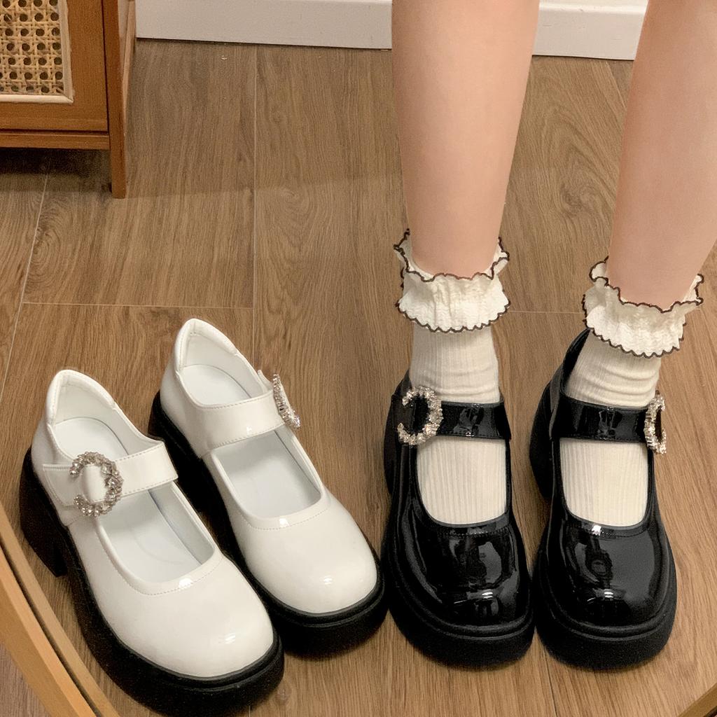 Fashion Shoes Woman 2025 Clogs Platform Shallow Mouth Black Flats Female Footwear Round Toe New Creepers Dress Summer Mary Janes High