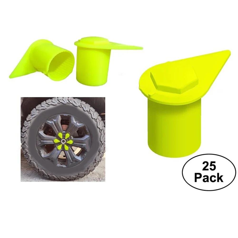 25 X 21mm Dust Cap Long Wheel Nut Indicators Yellow Safety Wheel Nut Indicators Polyethylene  Parts Accessories