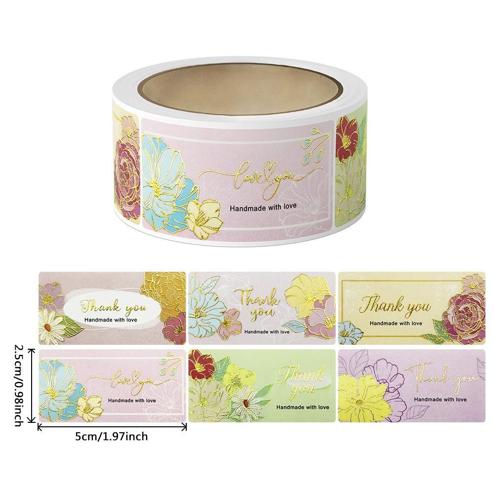 Thank You Labels & Stickers - 120pcs/roll Adhesive Seals for Small Business Packaging, Gift Wrapping, Wedding Decor