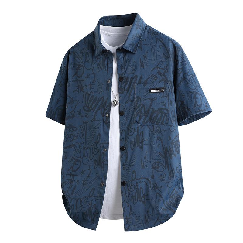 Men Loose Casual Short Sleeve Camouflage Print Street Style Shirt