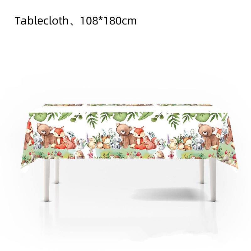 Woodland Animal Jungle Forest DIY Party Decoration Plate Cup Tablecloth Birthday Party Baby Shower Kids Birthday Party Supplies 5