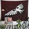 Silver Eagle Badge Tapestry Wall Hanging Vintage Metal Emblem Decor for Man Cave Garage Living Room Gift