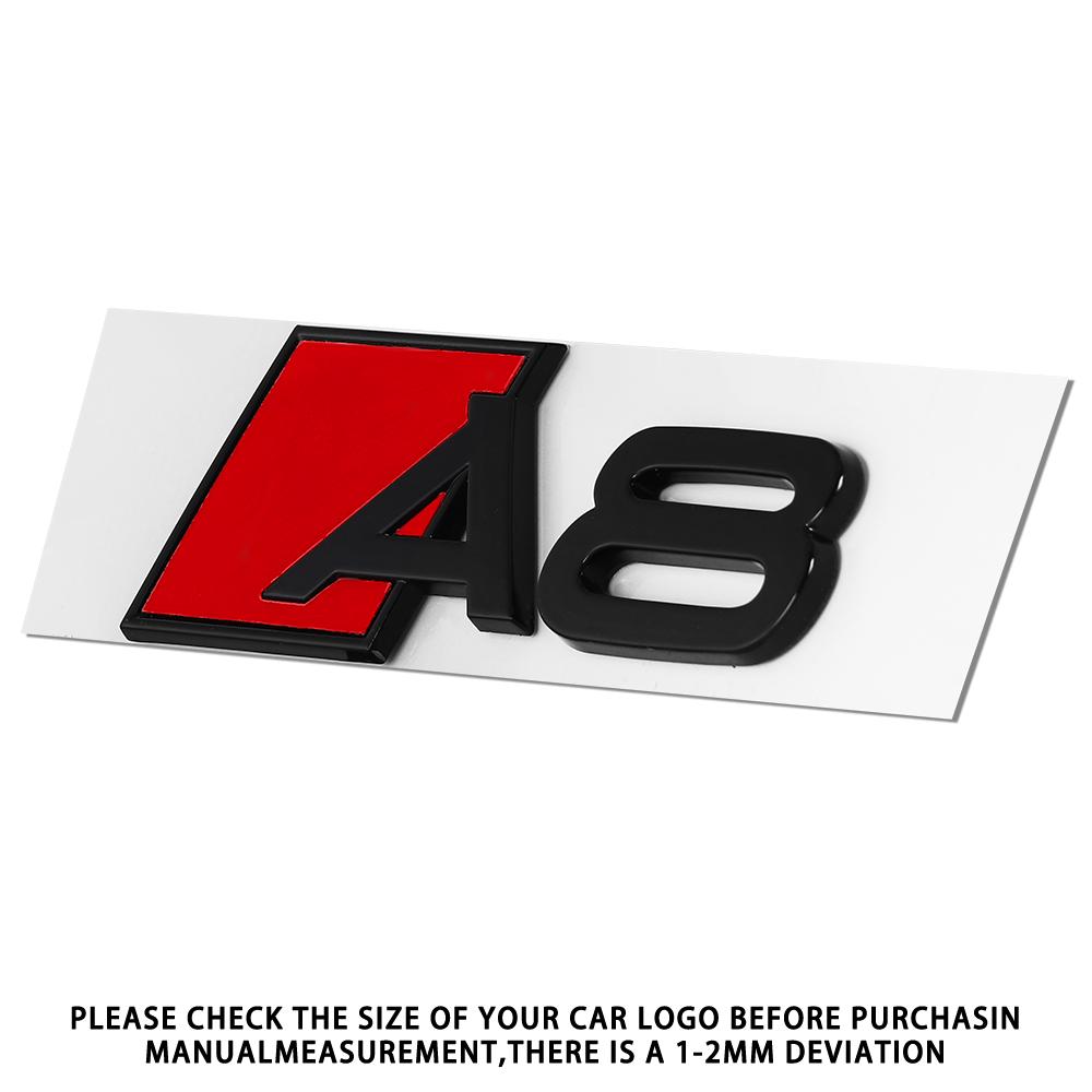 1PC 3D Aluminum Car Rear Trunk Logo Tail Badge Sticker Decal For AUDI A3 A4 A5 A6 A7 A8 A3+ A4+ A5+ A6+ A7+ A8+ Letters Emblem
