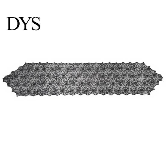 Versatile Coffee Table Runner Spider Web Runner, Black Lace Gothic Party Decor Cobweb for Halloween Dining Decoration Decorative Cover