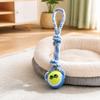 Dog Cotton Rope Toy with Tennis Ball - Double Knot Hanging Toy for Interactive Play and Boredom