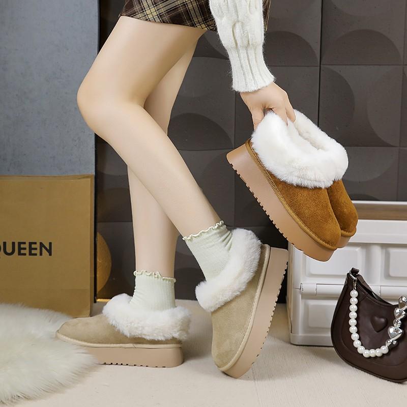 Mao Mao cotton shoes women wear new winter fur integrated thick-soled casual Mao Mao slippers plush snow boots