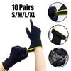 10 Pair Black Nylon PU Coated Gloves Breathable Non Slip For Factory Machinery Gardening Woodworking Outdoor Safety Work Gloves
