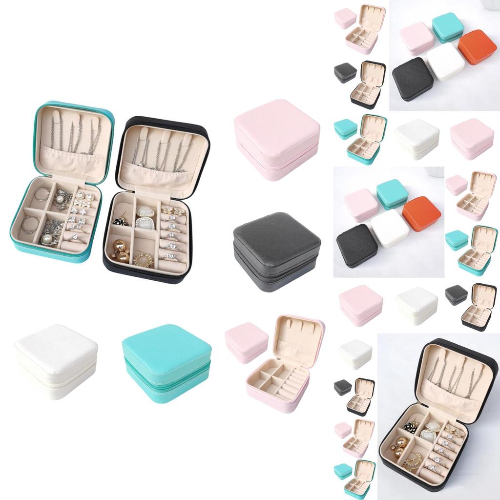 Portable Pu Small Jewelry Box Elegant And Compact Ideal Gift For Rings Earrings Necklaces White