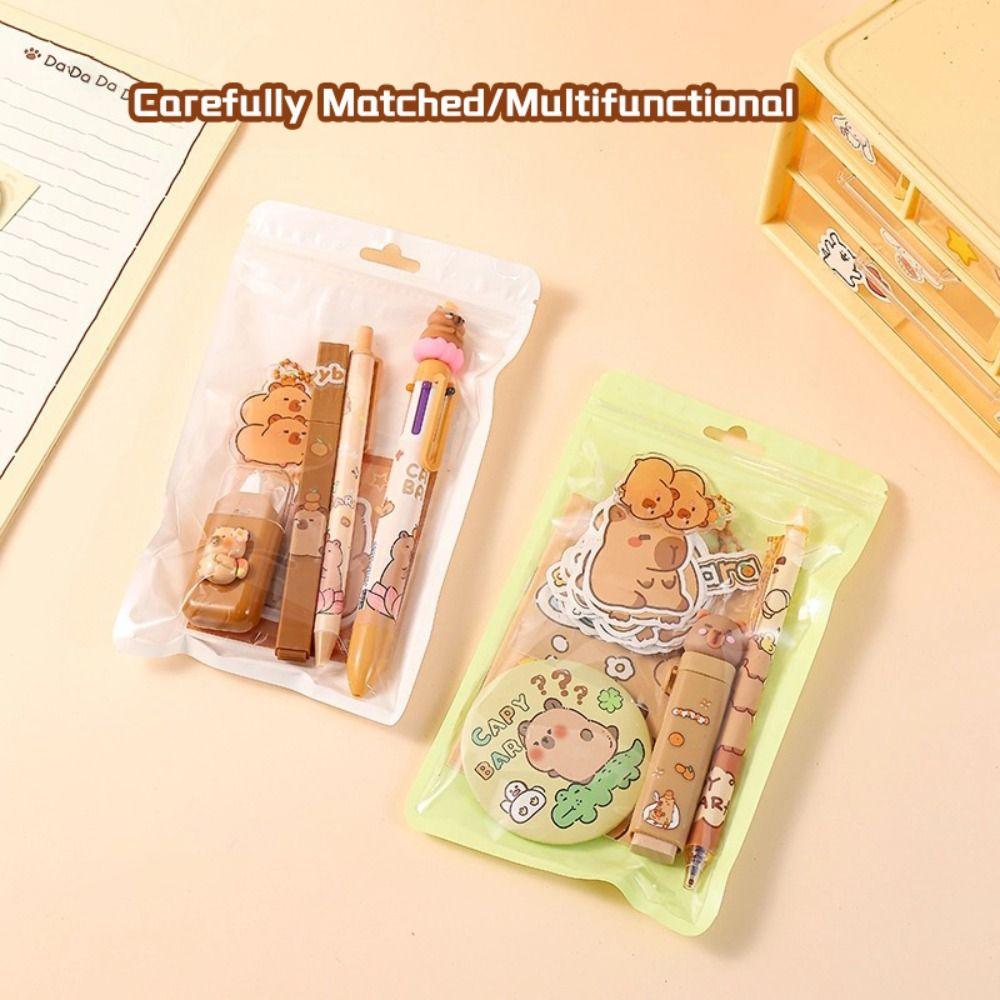 Capybara Stationery Set 7-in-1 Eraser High Quality Highlighter Back To School Gift