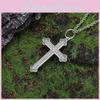Geometric Retro Cross Necklace Electroplated Finish Unisex Fashion Accessory