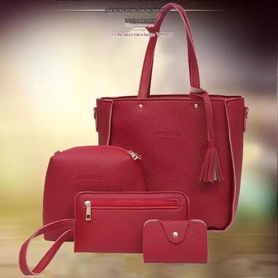 2025 Lychee-Narben Vier-Teile Damen Handtaschen Set: Schick, Vielseitig und Geräumig für Europäische und Amerikanische Stile