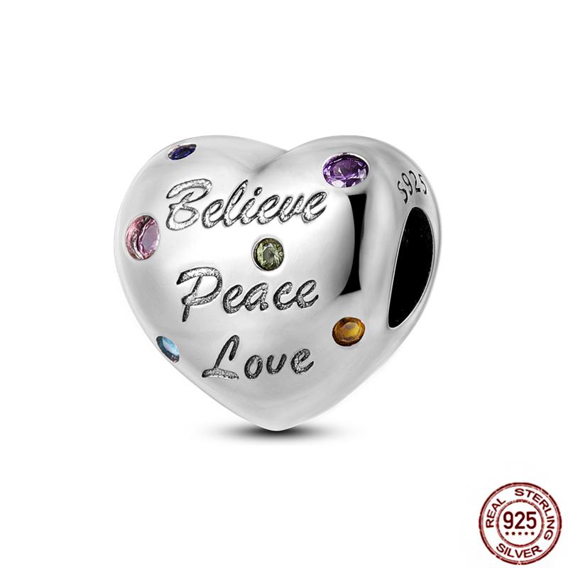 Copper Love Heart-Shaped Family Boy Girl Pet Charms Fit Original Pendant Bracelet Friendshipbeads Diy Jewelry