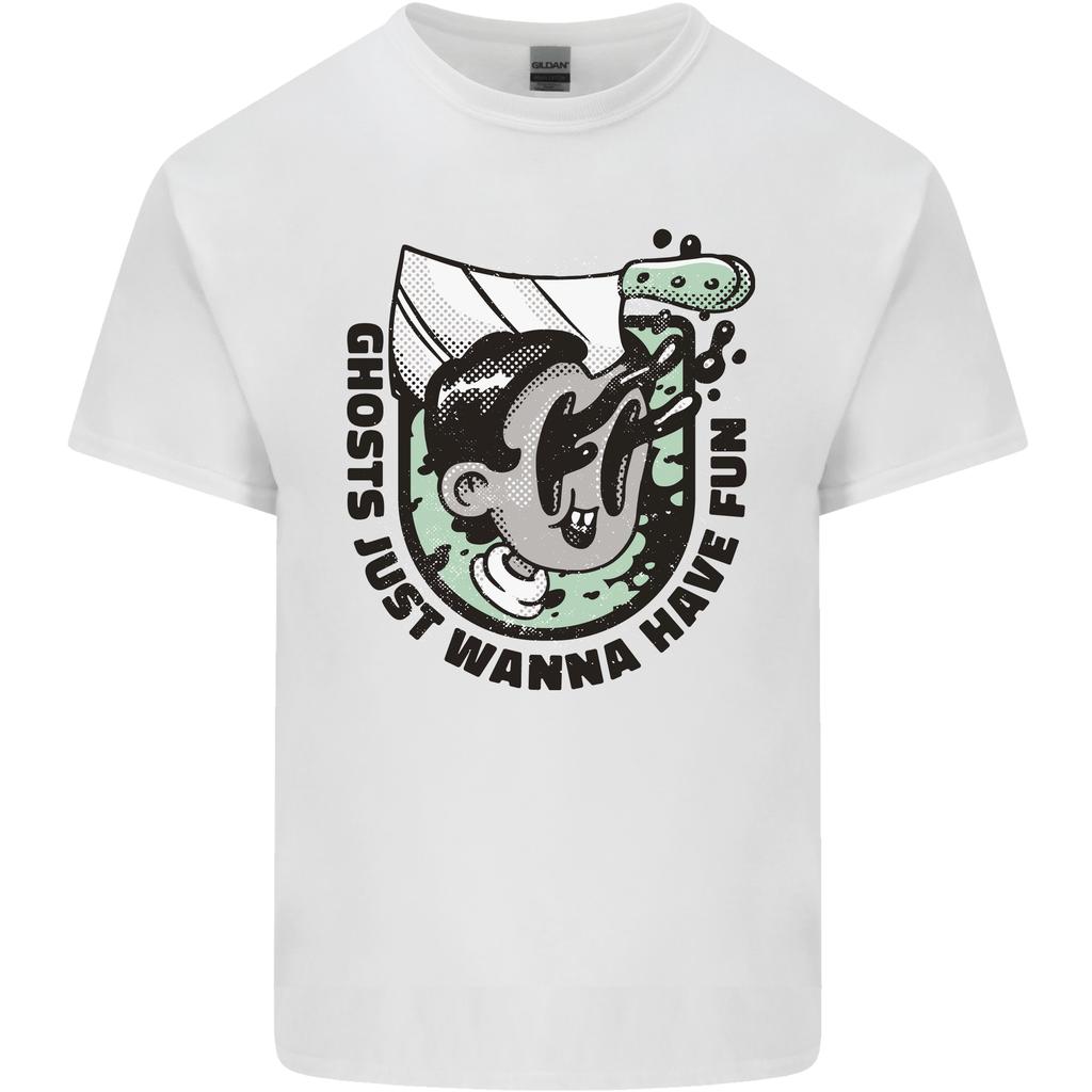 Ghosts Just Wanna Have Fun Halloween Unisexs Light Cotton TShirt