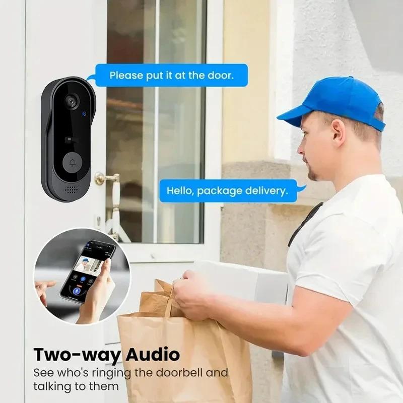 Video Doorbell With Camera Wireless Bundle Video Doorbell WIFI HD Outdoor Phone Door Bell Camera Security Video Intercom IR