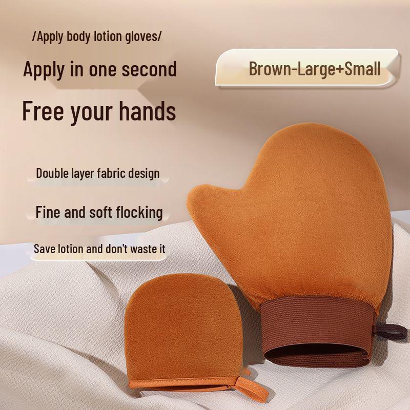 

Flocking Massage Gloves: Essential Oil Body Lotion Applicator