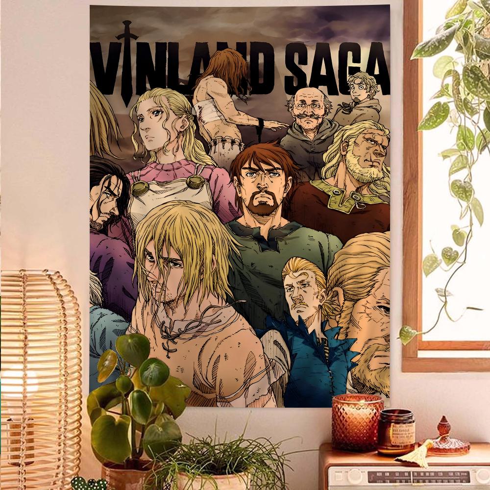 Textilien Unisex Vinland Saga Anime Tapestry Hanging Tarot Hippie Wall Rugs Dorm Wall Hanging Sheets