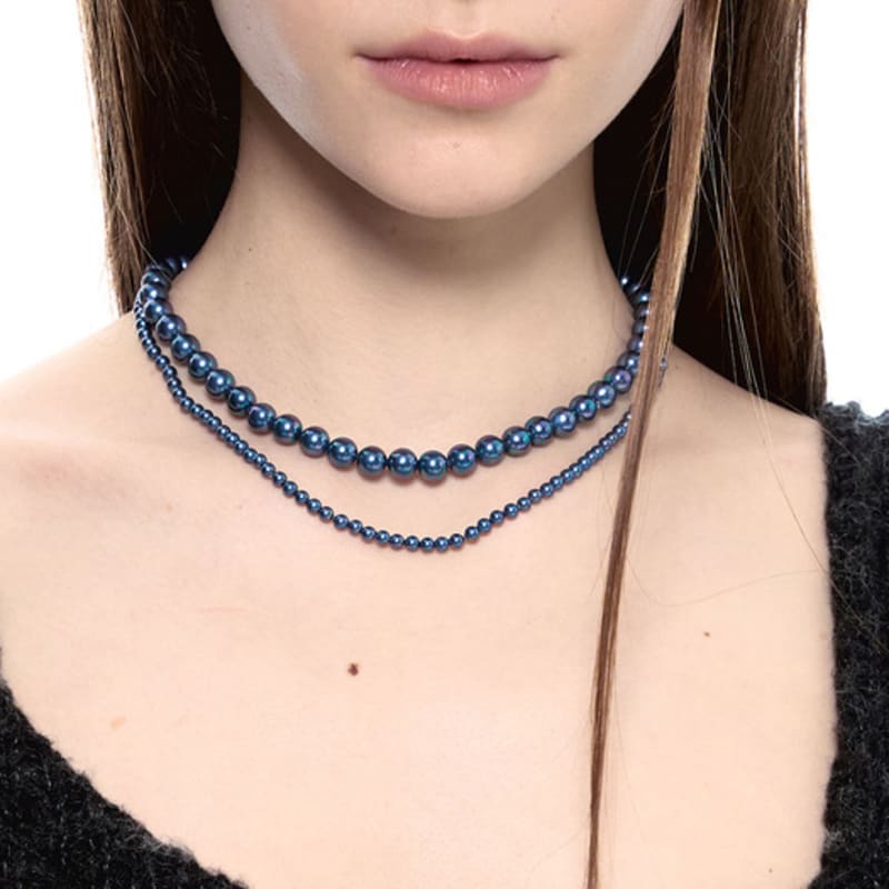 SENTIMENTS ESSENTIAL No.2 BLUE PEARL Necklace 925 SILVER