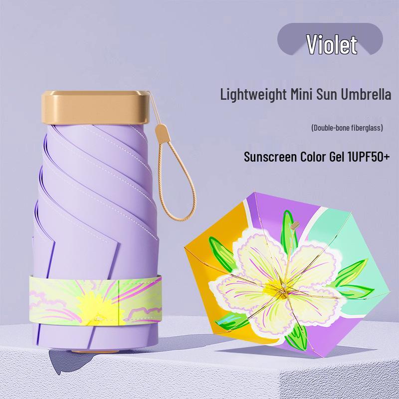 Women's Mini Anti-UV Sunshade Umbrella - Portable, Dual-Use for Sunny & Rainy Days