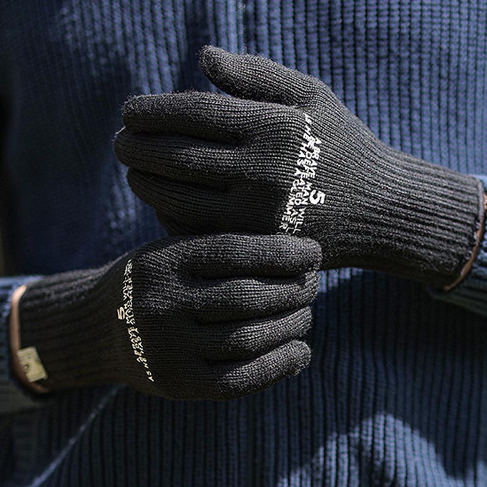 GOLOVEJOY DZ143 1 Pair Retro Winter Outdoor Cycling Warm Knitted Gloves Windproof Touch Screen Full Finger Gloves C
