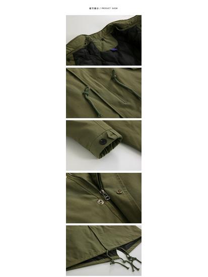 MYQ Herren Winter Mittellange Dicke Baumwolljacke - Koreanischer & Japanischer Stil Windjacke