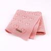 Baby Knitted Heart Pattern Crochet Swaddle Wrap With Windproof Cotton For Newborns