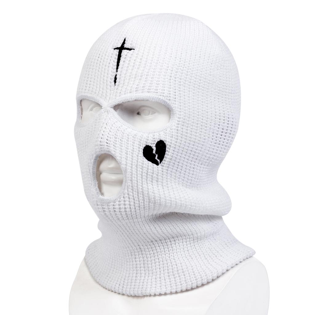 Water Droplet Cross Broken Heart Balaclava Cap Unisex Outdoor Warm Hat Men Hip Hop Caps Casual Cap