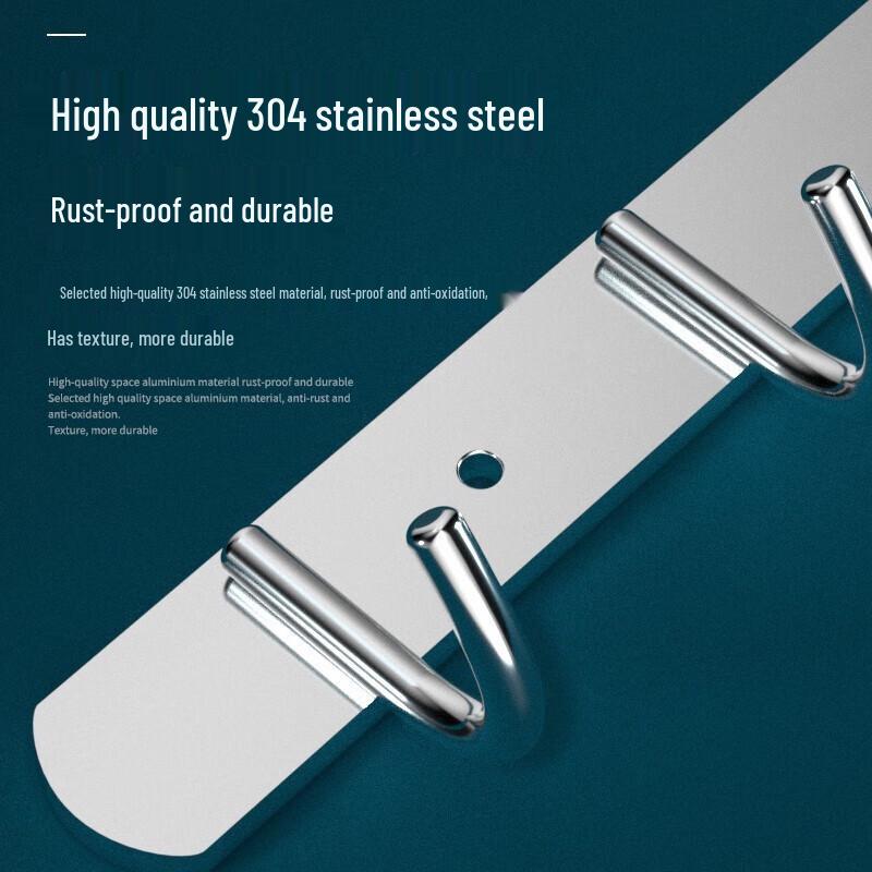 Punch-Free Bathroom Wall Hook Rack