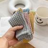 5 Pairs Women's Mid-tube Socks Sweet and Versatile Small Plaid Women's Pure Cotton Mid-waist Socks Japanese Retro Spring and Autumn Women's Socks