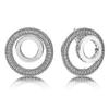 JiaWei 925 Sterling Silver Vintage Allure Forever Circle Signature Dazzling Daisy Earring With Crystal For Women Gift Fashion Jewelry efP 25-26