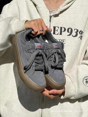 Men's Gray Canvas Sneakers - Versatile, Trendy, Retro Academy Style, 2025 Casual Shoes