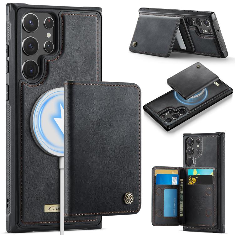 CaseMe Me80 Magnetic RFID Wallet Phone Case For Samsung Galaxy S24 FE 5G, Detachable Multi Card Slot Kickstand Anti-Theft Cover