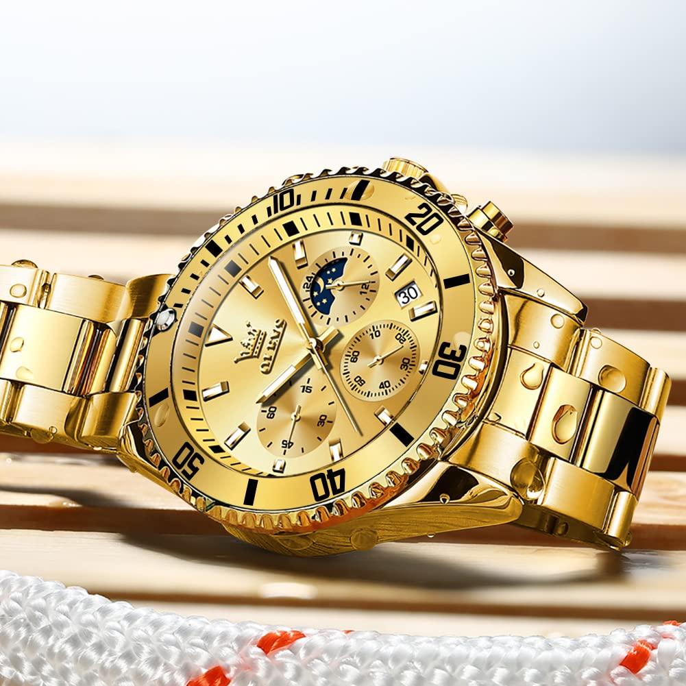 OLEVS Popular Quartz Fashionable Business Watch with Stainless Date Perfect Gift for Men Men's Wristwatch, Chronograph, Steel, Waterproof, Display,