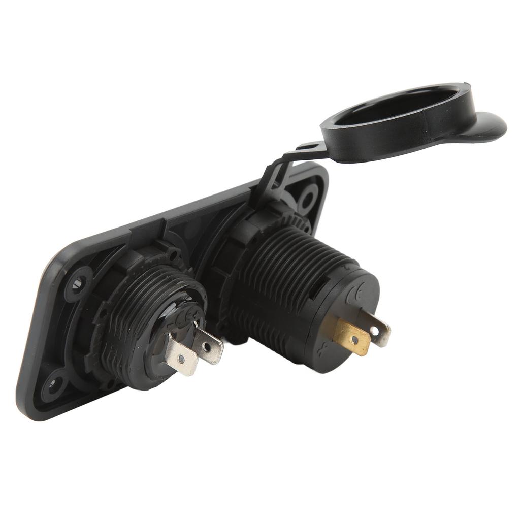 Dual Port Car Charger with Blue Backlight Voltmeter QC 3.0 PD 18W DC10‑30V for Truck RV Bus Boat