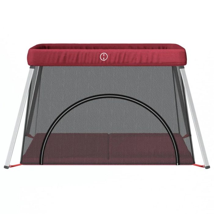 Box for Children - Revera - Red Mattress - Linen Fabric - 2-in-1 Travel Bed - Comfortable and Practical