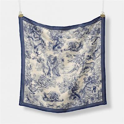 Small Fashion Bandannas Printed Square 53CM Kerchief Four Seasons Luxury Imitation Silk Scarves for Women