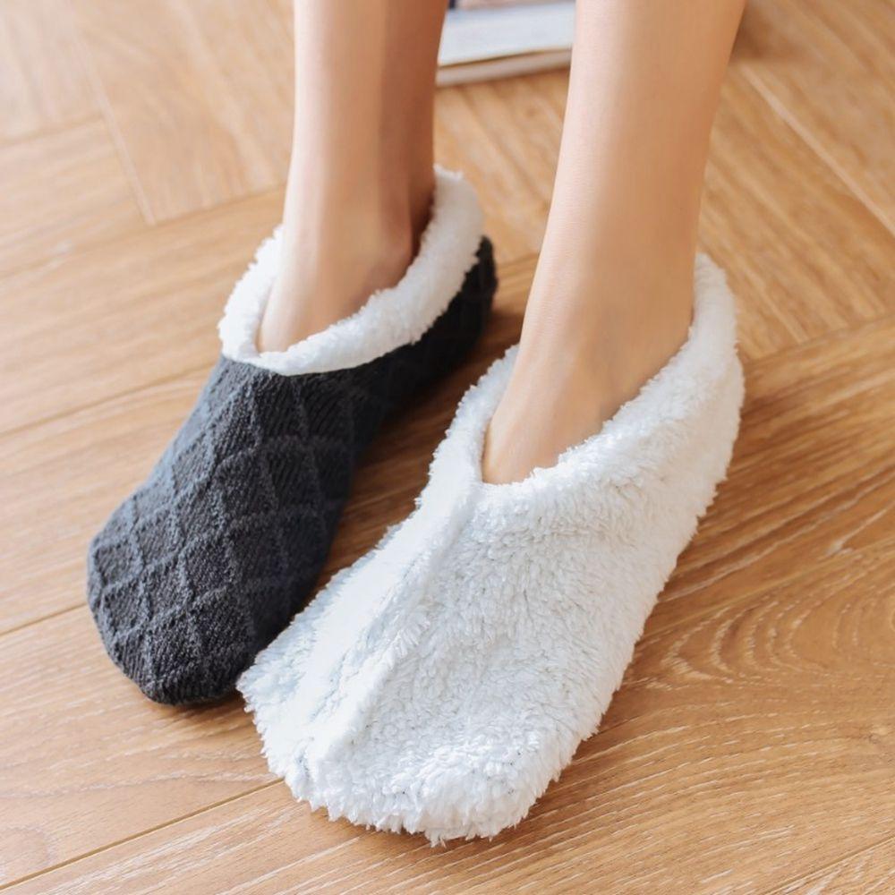 Indoor Socks Plush Solid Color Floor Socks Female Hosiery Winter Floor Shoes Coral Fleece Socks