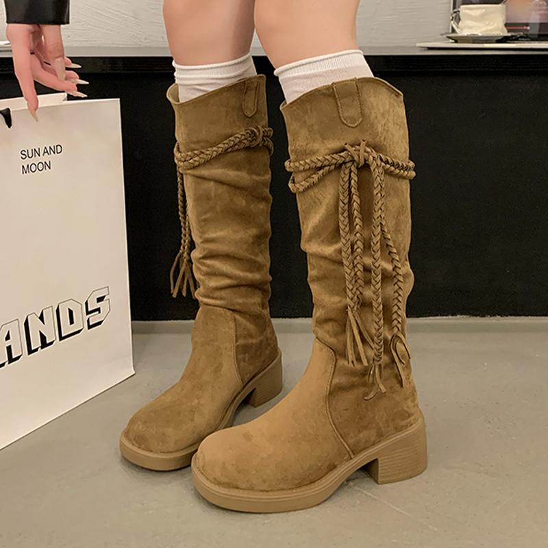 Fashion High Boots for Women Fashion Designer Heeled Shoes Elegant Woman Boots Winter 2025 New Luxury Dress Chelsea Botas Mujer Zapatos