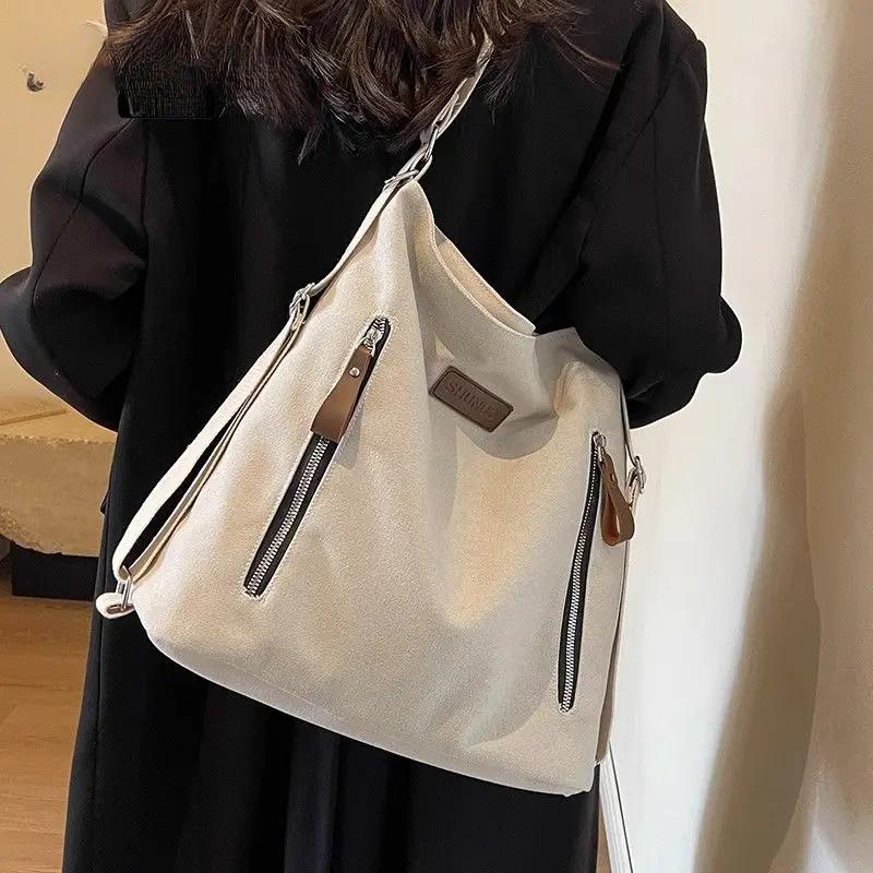 

Большая вместительная сумка через плечо из холста для женщин Повседневная сумка через плечо Женские рюкзаки Дорожная сумка Сумки через плечо Женская сумка