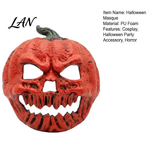 Creepy Pumpkin Skeleton Masque Scary Halloween for Adults, Horror Full Face Cosplay Skull Costume, Foam Party Prop Breathable