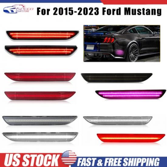 Front Rear / Fender Red White LED Side Marker Light For 2015- Ford Mustang