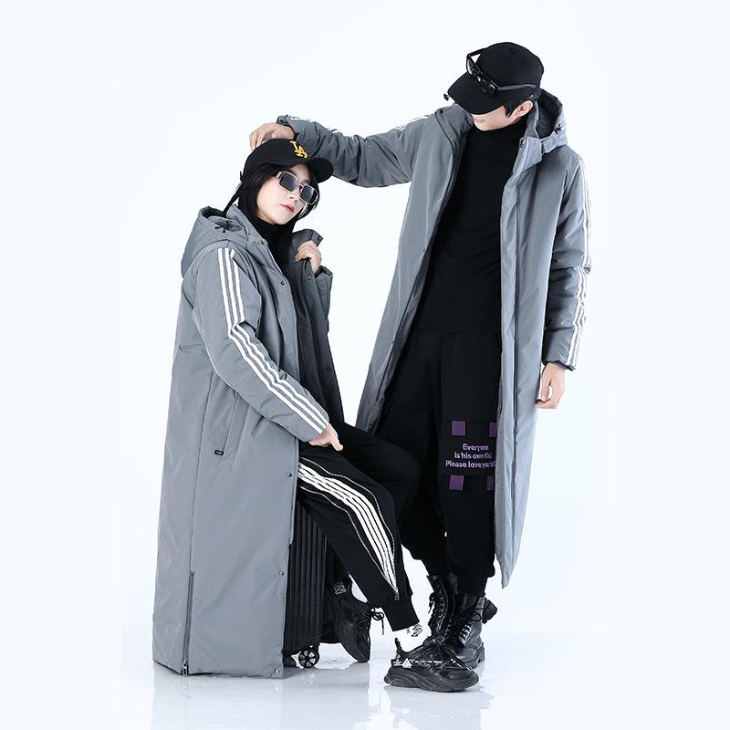 Unisex Winter Long Cotton Coat: Thickened, Velvet-Lined, Ideal for Couples and Parent-Child Styles, Brand Two.