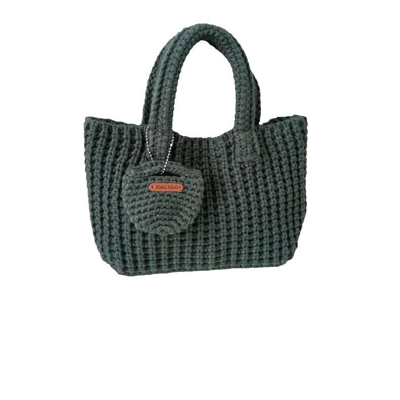 Sac à main bandoulière rétro coréen tissé à la main en coton pour femme