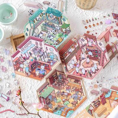 Zaomo 3D DIY krajinářské samolepky – řada Jinse Nianhua pro miniaturní výzdobu scény